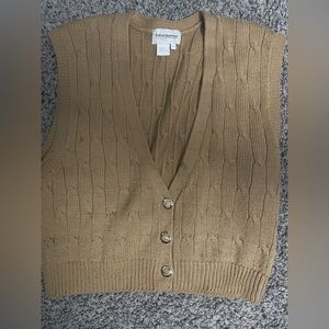 Tan Cable Knit Vest